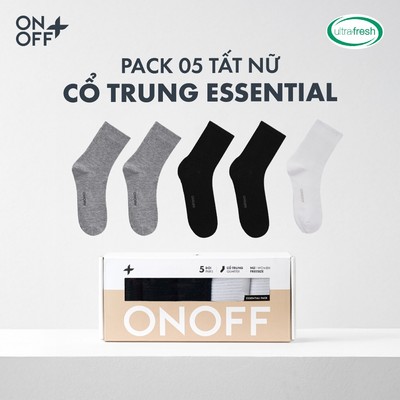Hộp Pack 5 tất vớ nữ Cotton dệt lưới thoáng khí kháng khuẩn - ONOFF 16AQ25A479