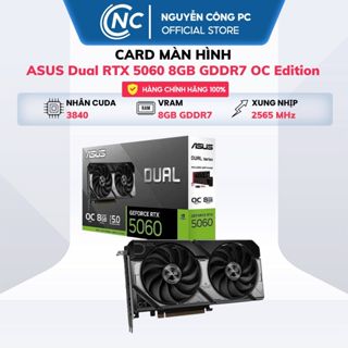 Card màn hình ASUS Dual GeForce RTX 5060 8GB GDDR7 OC Edition - BH 36 tháng