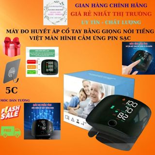 VOUCHER KHÁCH MỚI - FREESHIP Máy Đo Huyết Áp Điện Tử Cổ Tay Nhịp Tim Cảm Ứng Có Giọng Nói Tiếng Việt