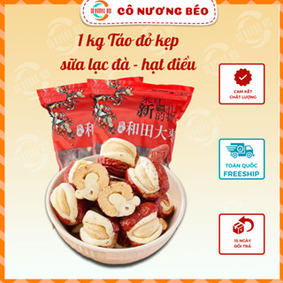  Kẹo táo đỏ sữa lạc đà nhân hạt điều hàng loại 1  1 kg  ăn vặt gói lẻ bổ dưỡng tiện lợi Cô Nương Béo 