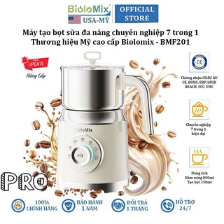 Máy đánh sữa tạo bọt đa năng chuyên nghiệp 7 trong 1 thương hiệu Mỹ cao cấp Biolomix BMF201 - Công suất 600W (BH 1 NĂM)