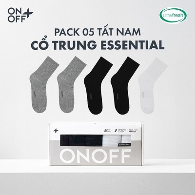 Pack tiện lợi 5 đôi tất nam ONOFF cổ trung công nghệ ultra Fresh kháng khuẩn khử mùi  - 18AQ25A488
