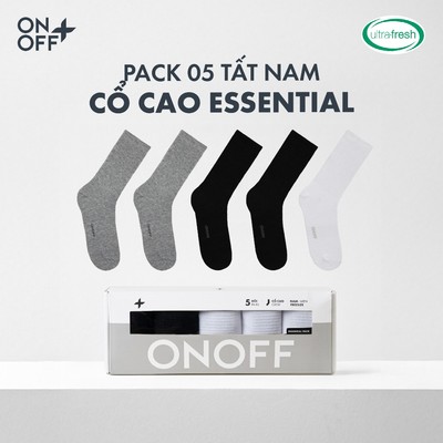 Pack tiện lợi 5 đôi tất nam ONOFF cổ cao công nghệ ultra Fresh kháng khuẩn khử mùi  - 18AR25A489
