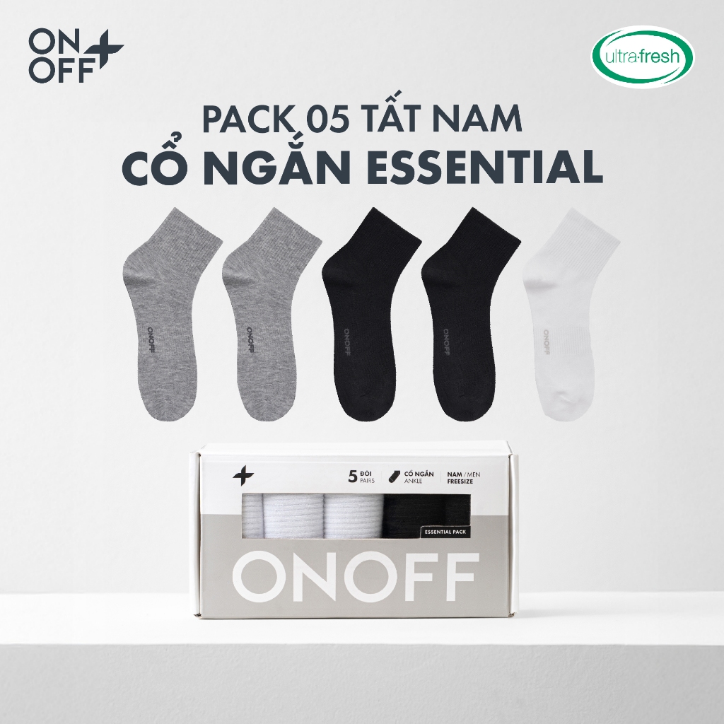 Pack tiện lợi 5 đôi tất nam ONOFF kháng khuẩn khử mùi Bamboo Plus - 18AE25A487