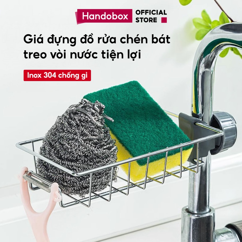 Giá Để Đồ Treo Bồn Rửa Bát Đa Năng Handobox Kệ Đựng Đồ Nhà Bếp Inox 304 Chống Gỉ Để Miếng Rửa Chén