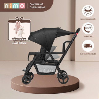 Xe Đẩy Đôi Cho Bé Seebaby T12 Gấp Gọn 3 Tư Thế Thiết Kế Nâng Cấp Tránh Mưa Tiện Lợi - Nimo