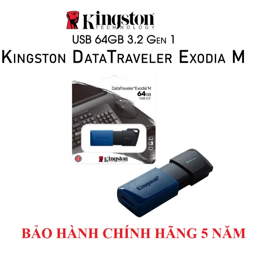 USB Kingston DataTraveler Exodia 64GB USB 3.2 (DTXM-DRXS/64GB) - Hàng Chính Hãng SPC