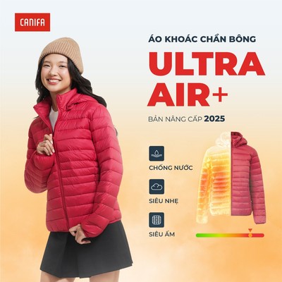 Áo khoác phao nữ CANIFA chần bông Ultra Air + siêu nhẹ siêu ấm PS25 6OT25W027