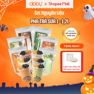   ABBY  TẶNG 3 LOẠI TRÂN CHÂU  Set nguyên liệu làm trà sữa ô long hồng trà - Thành phẩm 1L - 1,2L - Trà thơm đậm vị 