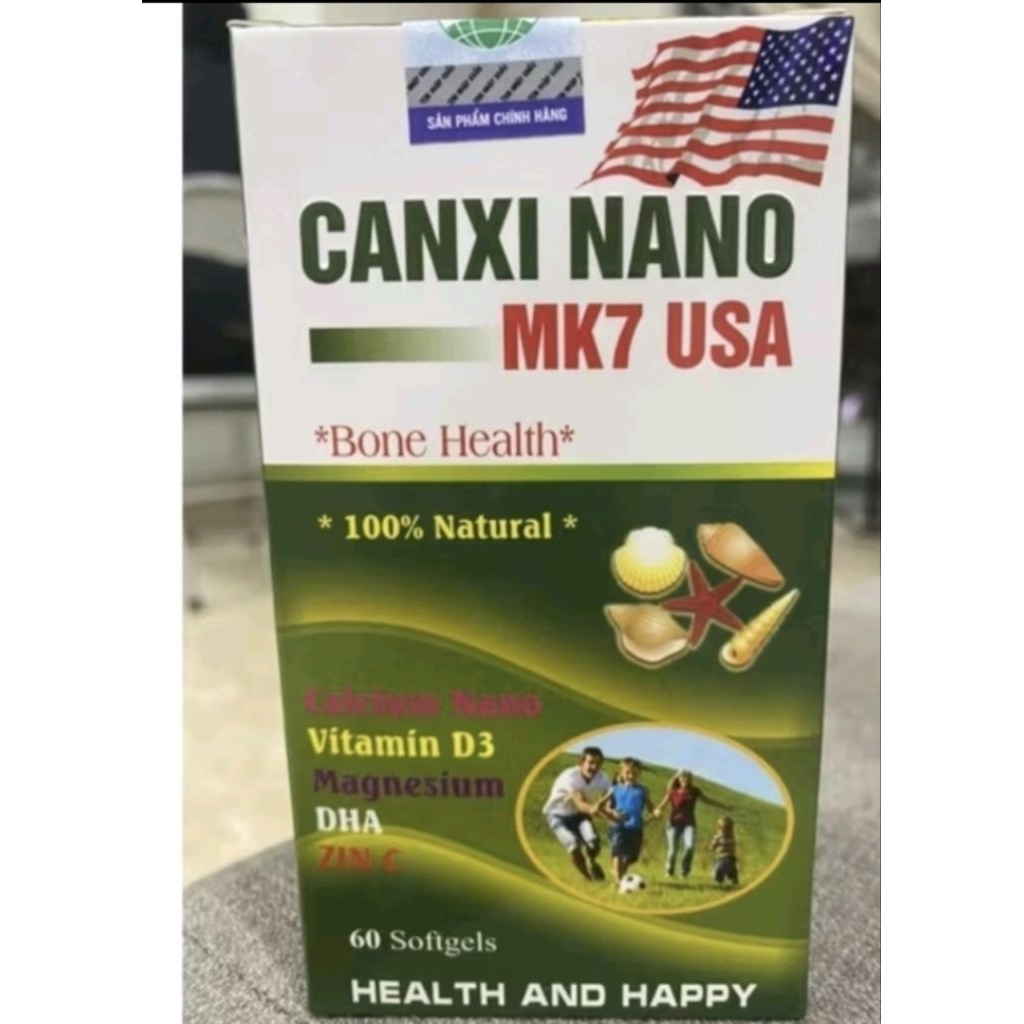 CANXI NANO MK7 USA- Giúp bổ sung sự thiếu hụt Canxi hộp 60 viên