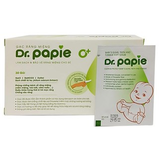 Gạc răng miệng Dr.Papie làm sạch và bảo vệ răng miệng cho bé
