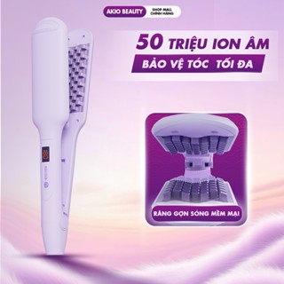  Máy Dập Phồng Chân Tóc Akio Bản To Có Ion Âm Dập Xù 19 Mức Nhiệt Màn Hình LED Bảo Vệ Tóc 