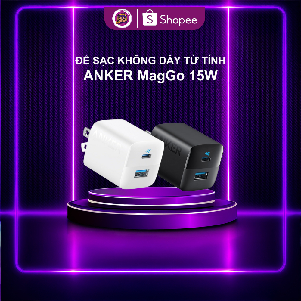 Củ Sạc Anker A2331 33W Dual Port – Sạc nhanh PowerIQ™ & PD - Màu trắng, màu đen