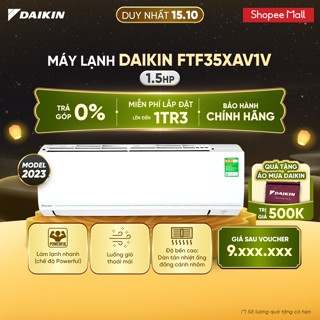 [MIỄN PHÍ LẮP ĐẶT 1TR3] Máy Lạnh Daikin 1 chiều Non Inverter FTF35XAV1V 1.5HP (12000 BTU)
