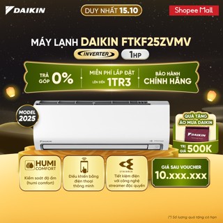 [MIỄN PHÍ LẮP ĐẶT 1TR3] MỚI 2025 - Điều Hòa Daikin 1 chiều Inverter FTKF25ZVMV 1HP 9000 BTU