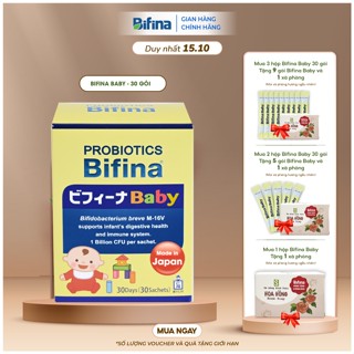 Men vi sinh Bifina Baby Nhật Bản – Hộp 30 gói – Hỗ trợ phòng ngừa rối loạn tiêu hoá, tăng đề kháng cho bé