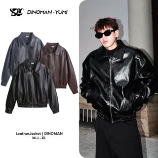  Áo Khoác Da DINOMAN Form Boxy Tôn Dáng Da PU Mềm Cao Cấp Basic Phong Cách Trẻ Trung Hàn Quốc AK011 