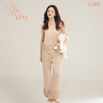 [YÊN&YÊU]Đồ Ngủ Lụa Nữ Loire FDMN250332 Dáng Yếm Bèo Nhún