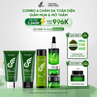 Combo 6 Sản Phẩm Skincare Toàn Diện Daily Effect - Làm Sạch Da, Hỗ Trợ Giảm Mụn Thâm & Bảo Vệ Da