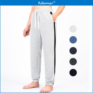  Quần Nỉ Bông Nam FALUMAR Bo Gấu Phối Viền Quần Jogger Nam Thu Đông Nỉ Trần Bông Chun Gấu Cạp Chun 