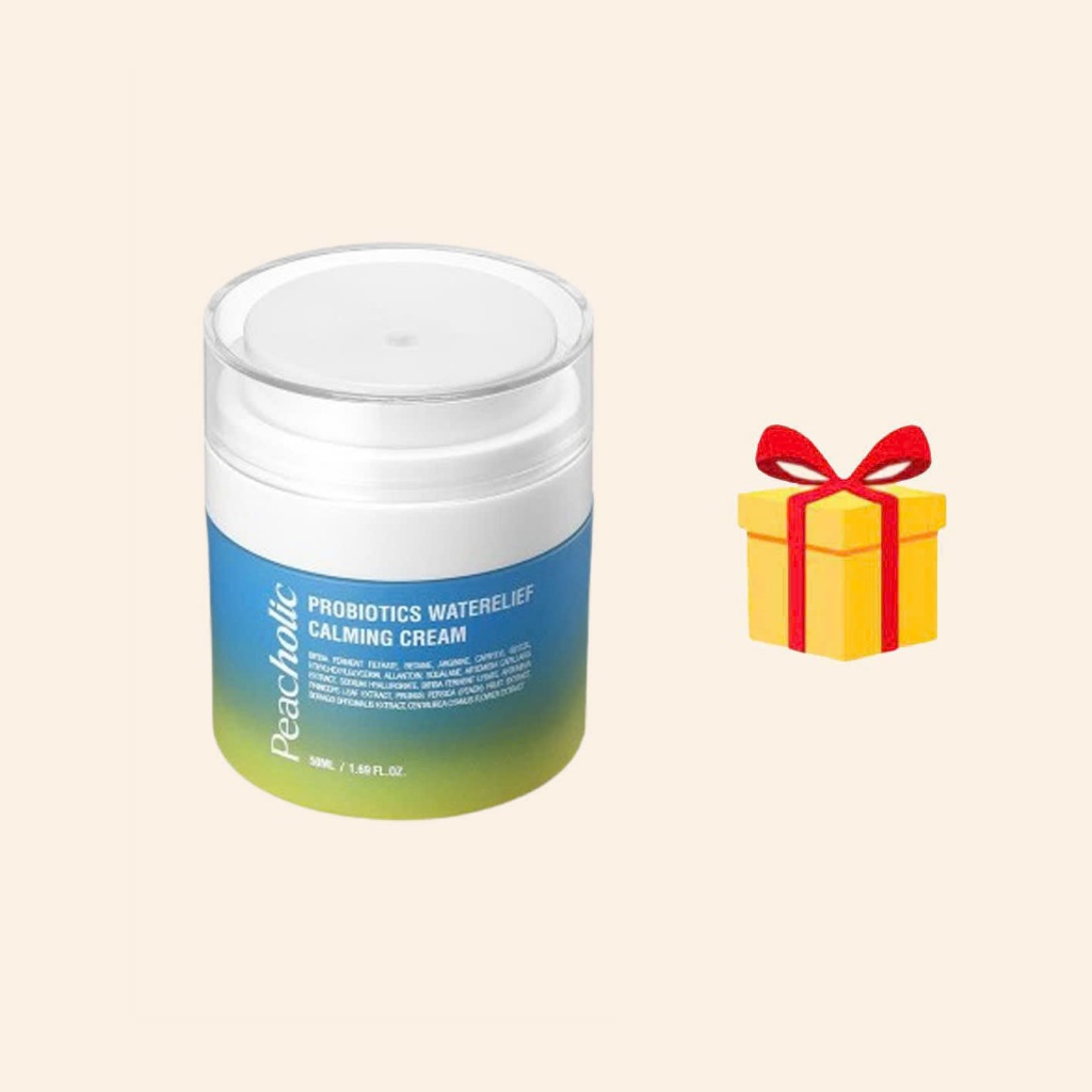  M45_ KÈM QUÀ  Kem đêm dưỡng ẩm phục hồi lợi khuẩn ngải cứu Peacholic Waterlief Calming Cream 