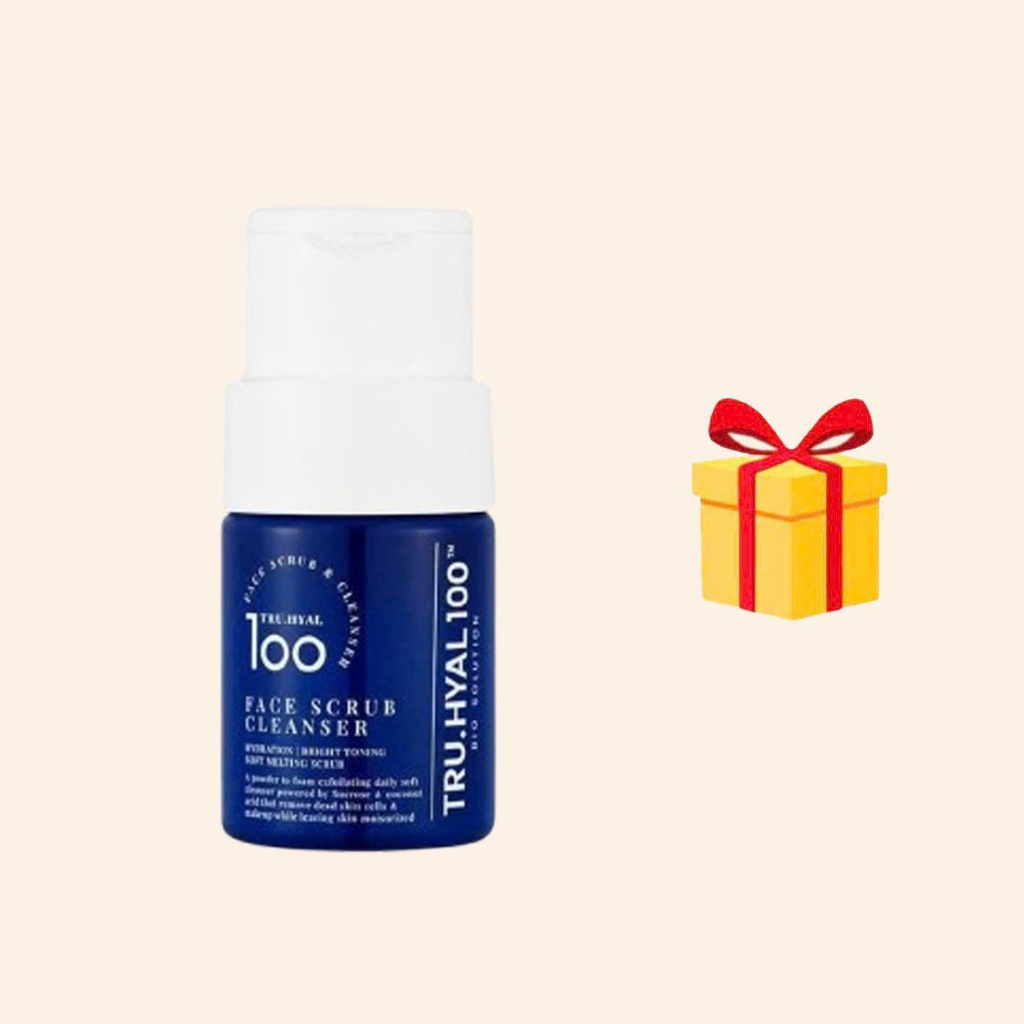  H75_ KÈM QUÀ  Bột rửa mặt kiêm tẩy da chết TRU.HYAL 100TM Sugar Soda Face Scrub Cleanser 80g + TẶNG---- 