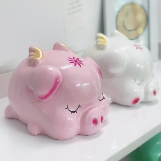   Ảnh + video thật  Heo đất tiết kiệm THIÊN THẦN NẰM ngủ đáng yêu C14xC20xR17 |quà tặng decor heo đất giá rẻ-giá xưởng 