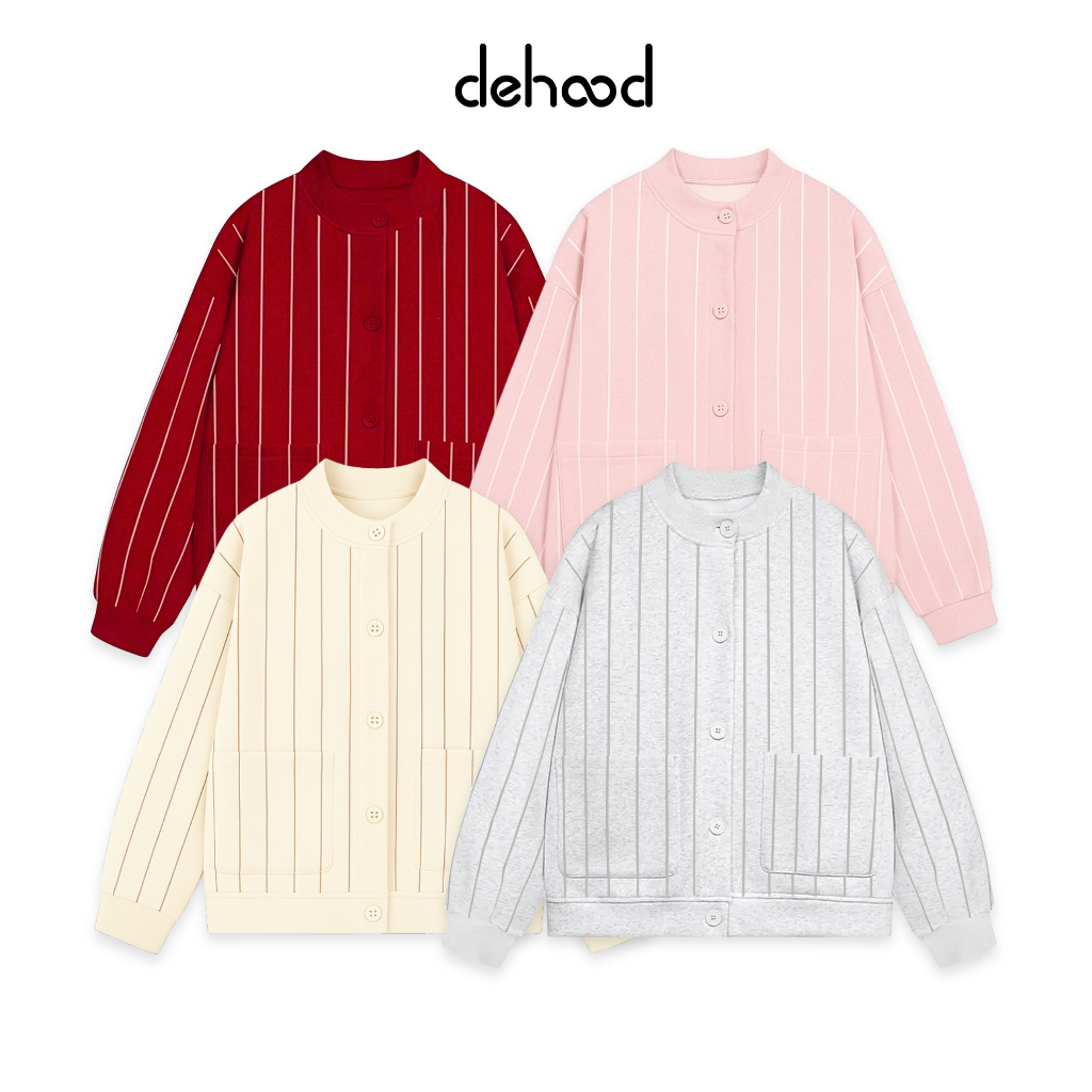 Áo khoác Cardigan Local Brand Dehood chất Nỉ cotton 2 da Unisex basic