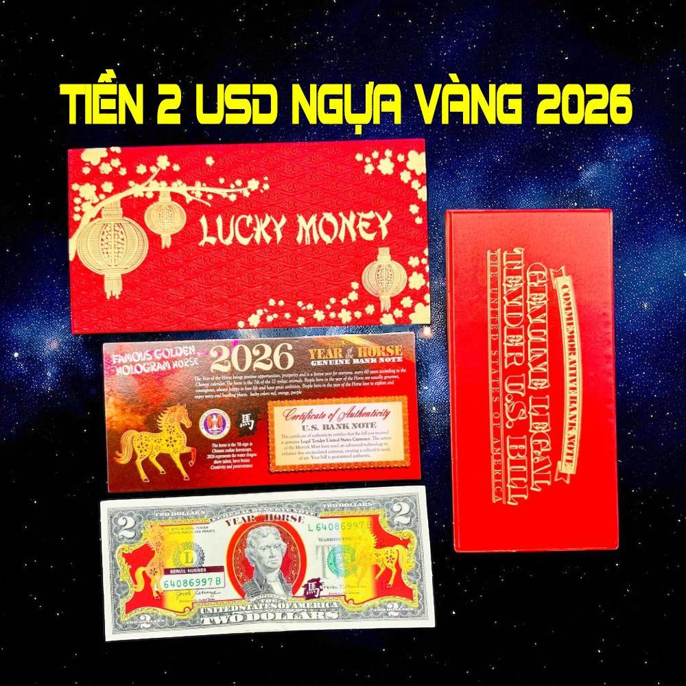 2 USD Con Ngựa 2026 2 USD Con Ngựa BÍNH NGỌ May mắn tài lộc