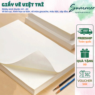 Giấy Vẽ Việt Trì Luyện Thi Khối V H, Giấy Hình Họa Phác Thảo 100gsm A3 A1 – Họa Phẩm Summer