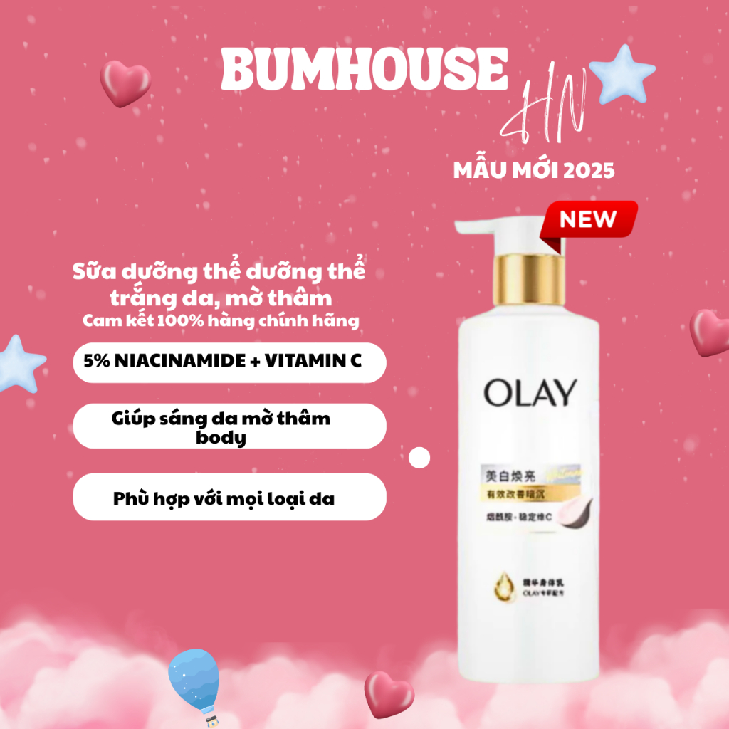 [MẪU MỚI] Sữa dưỡng thể trắng da Olay Niacinamide & Vitamin C Whitening Radiance Body Lotion 260g