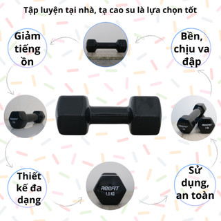 Tạ Tay Bọc Cao Su 4kg - Thiết Kế Cạnh Vuông Chống Lăn, Dụng Cụ Tập Gym Tại Nhà  (1 Cục )
