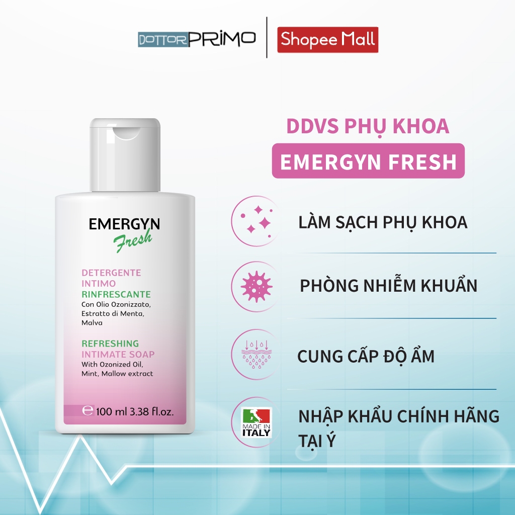 Dung Dịch Vệ Sinh Phụ Nữ Emergyn Fresh DottorPrimo Dùng Hằng Ngày 100ml
