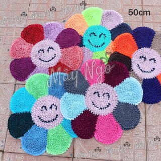 Thảm lau chân bông hoa mặt cười 8 cánh