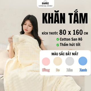  Khăn Tắm Midosu Sumi Siêu Thấm Hút Sợi Cuộn To Chất Liệu Dày Dặn Không Rụng Lông 