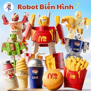 Đồ Chơi Robot Biến Hình 2in1 Hamburger / Khoai Tây Chiên / Yogurt / Kem - Mô Hình Lắp Ráp Thức Ăn
