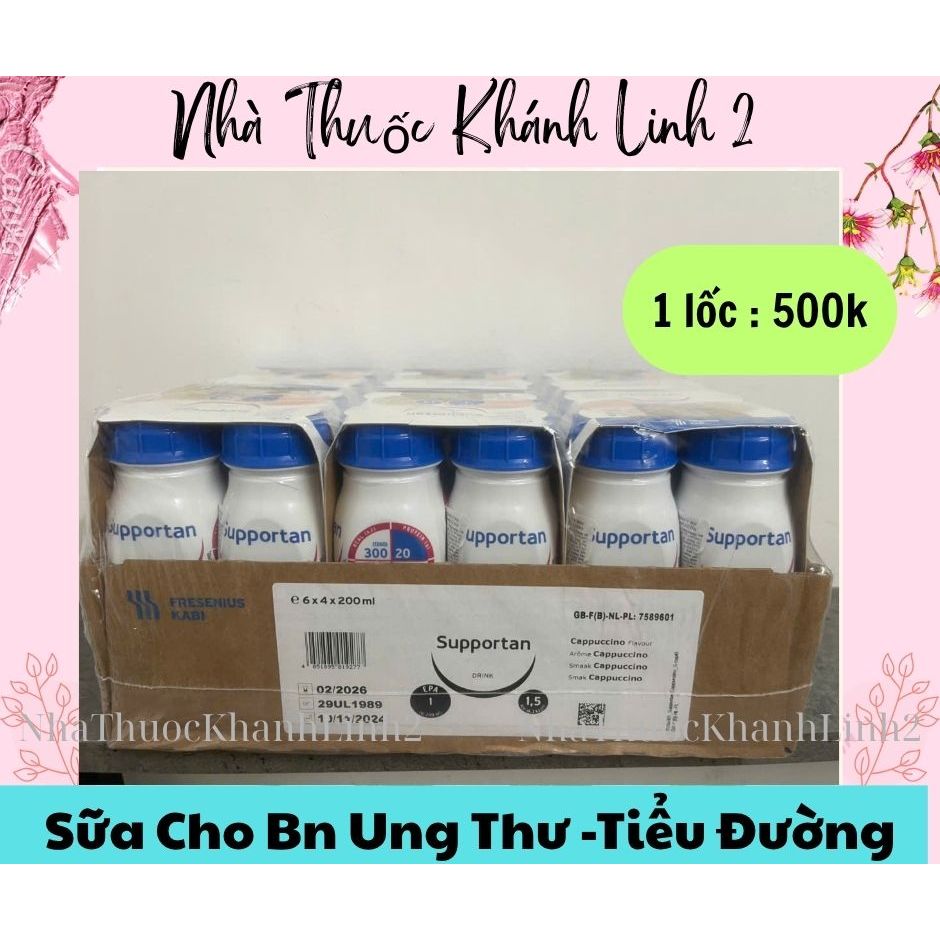 🌺 Thùng 6 lốc Sữa Supportan Drink Cappuchino cho người bệnh ung thư