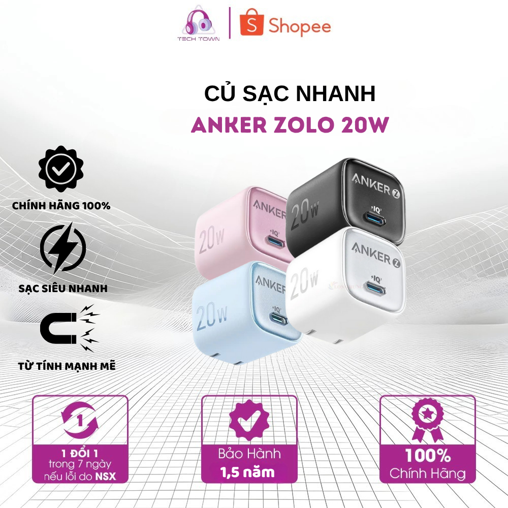 Củ Sạc Nhanh 20W Anker Zolo A2699 (1C) – GaN Siêu Mát, Sạc Nhanh Ổn Định
