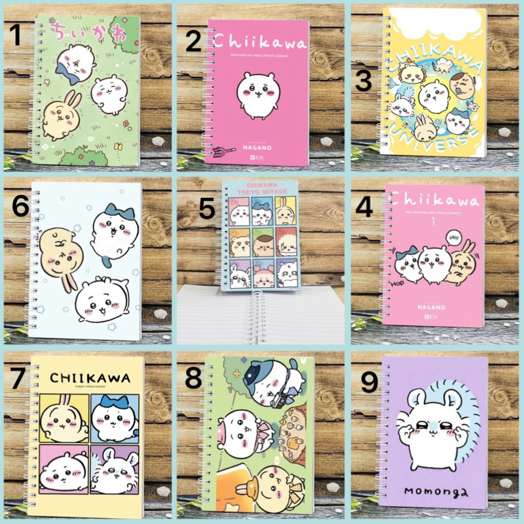 tập viết hình chiikawa gáy lò xo / tập sổ chiikawa usagi , hachiware