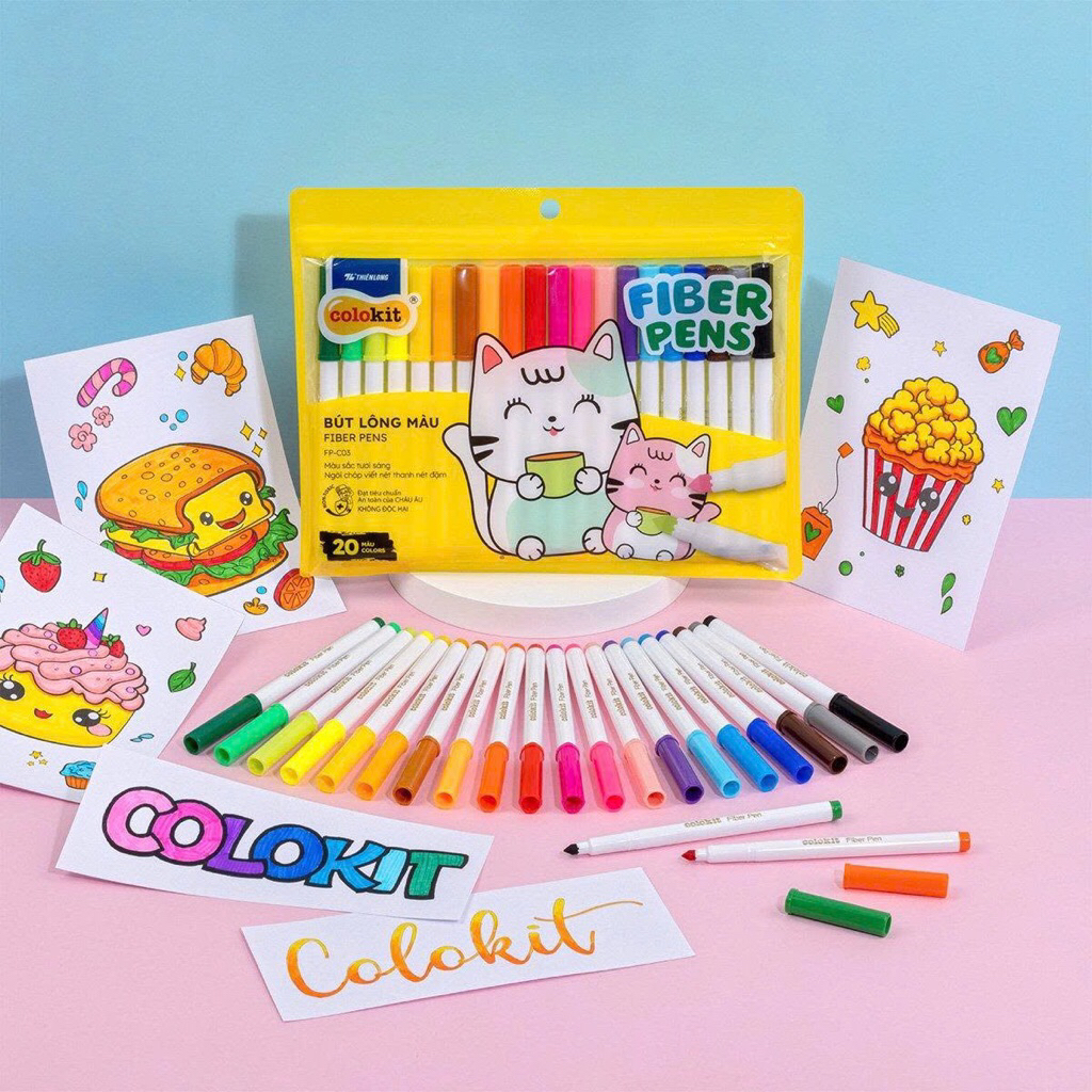 Bút lông màu Fiber Pen 20 màu Basic FP-C03 Thiên Long Colokit - Bút lông màu, bút dạ, bút highlight