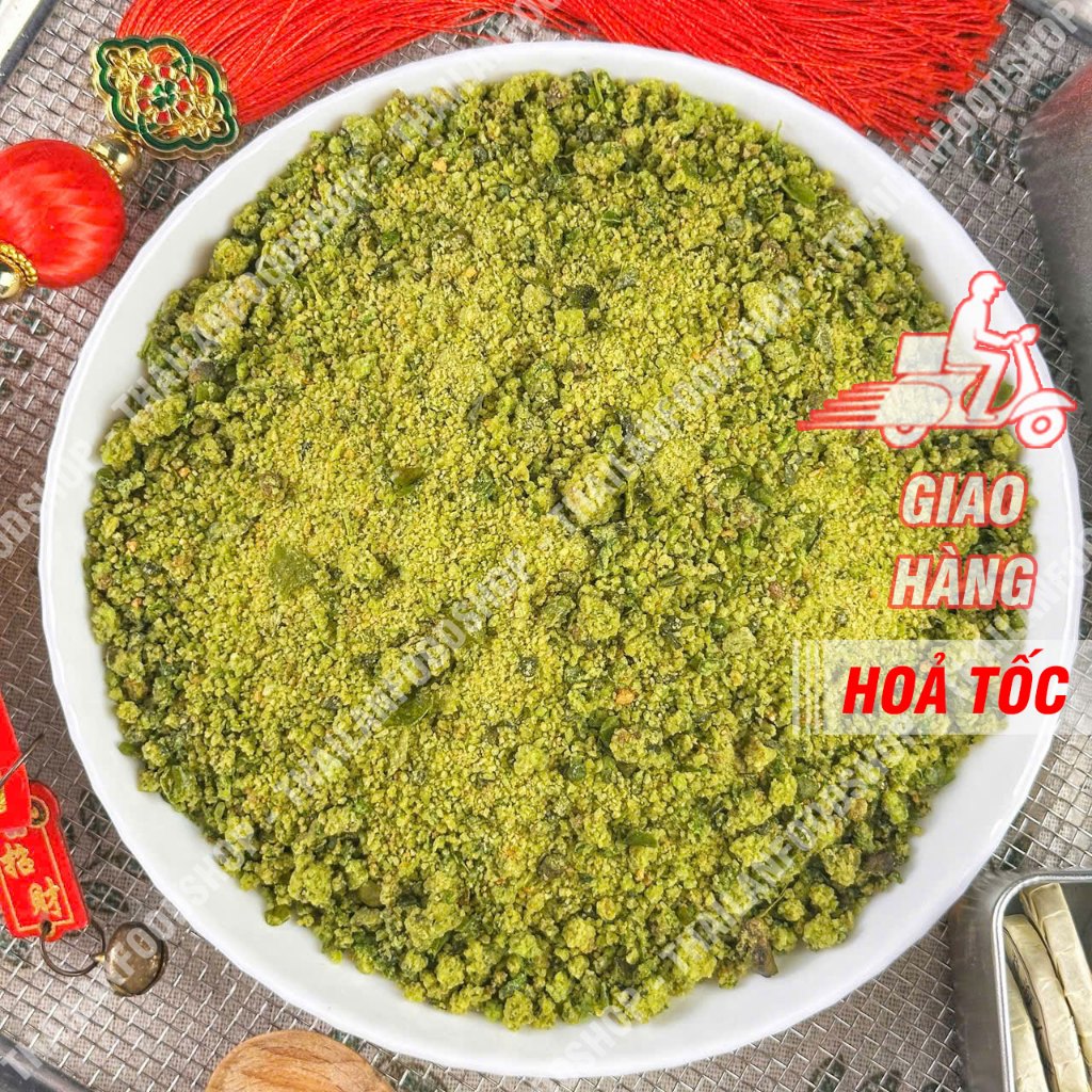 Muối Ớt Xiêm Xanh Rang Tay Thủ Công (Muối Chay - Muối ớt xanh rang khô, muối ớt xiêm rang mặn cay, m