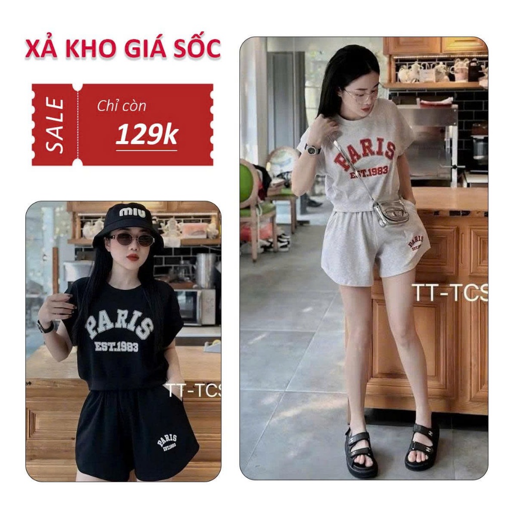 Bộ Đồ Thể Thao Nữ Dáng Croptop Cánh Dơi In Hình Trước Ngực Phong Cách Thể Thao Mặc Hằng Ngày PA18 | BigBuy360 - bigbuy360.vn