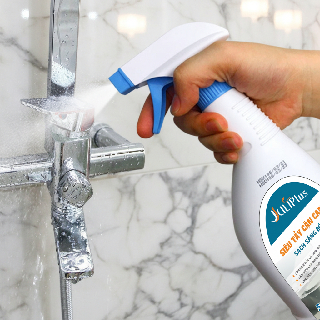 Tẩy cặn canxi nhà tắm, nước tẩy đa năng Juli plus, nước tẩy nhà vệ sinh, tẩy cặn canxi kính hồ cá