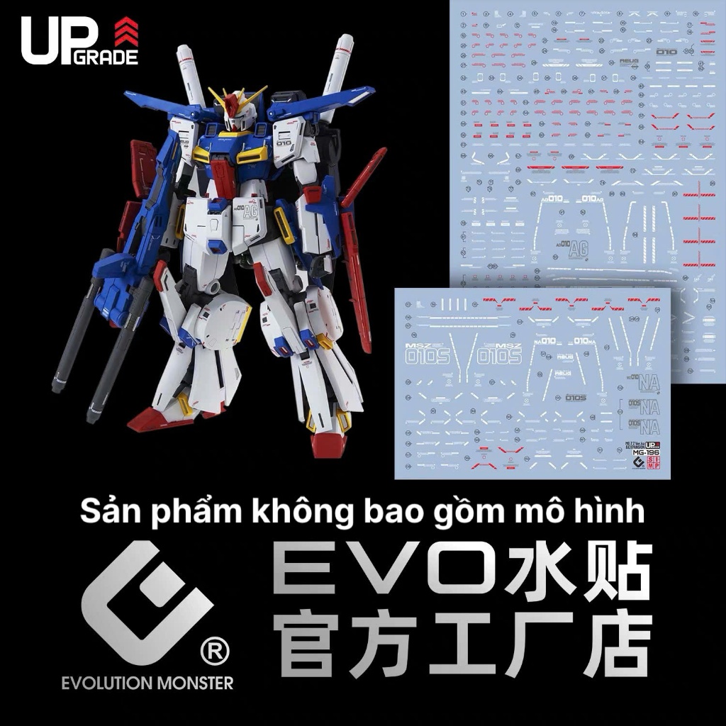 [EVO] Decal/Đề can nước mô hình MG ZZ Gundam ver Ka