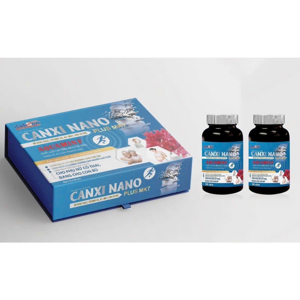 Canxi nano mk7 plus Calcium D3 BỔ SUNG CANXI, chống còi xương, loãng xương, phát triển chiều cao