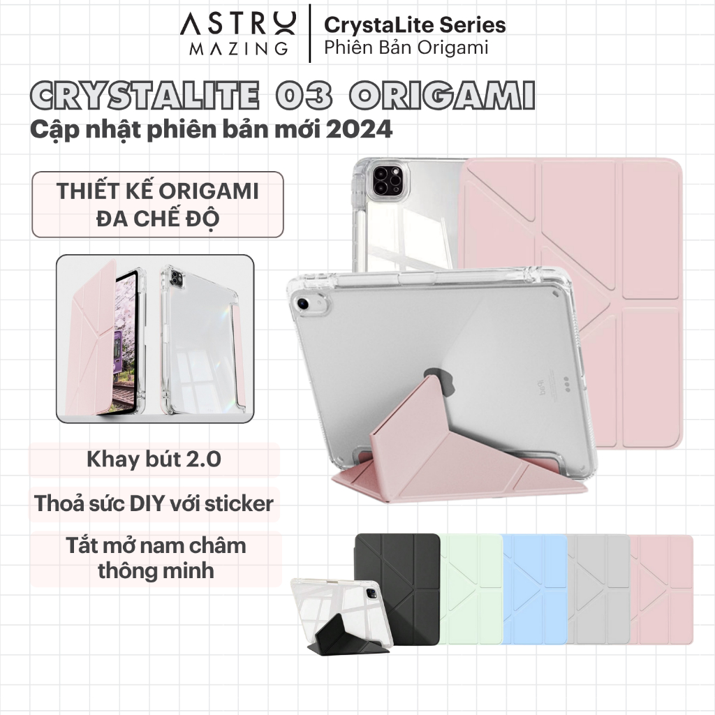   CrystaLite 03  Bao da iPad CrystaLite Origami AstroMazing - Case cho iPad Pro Air 4 5 6 Pro 11 