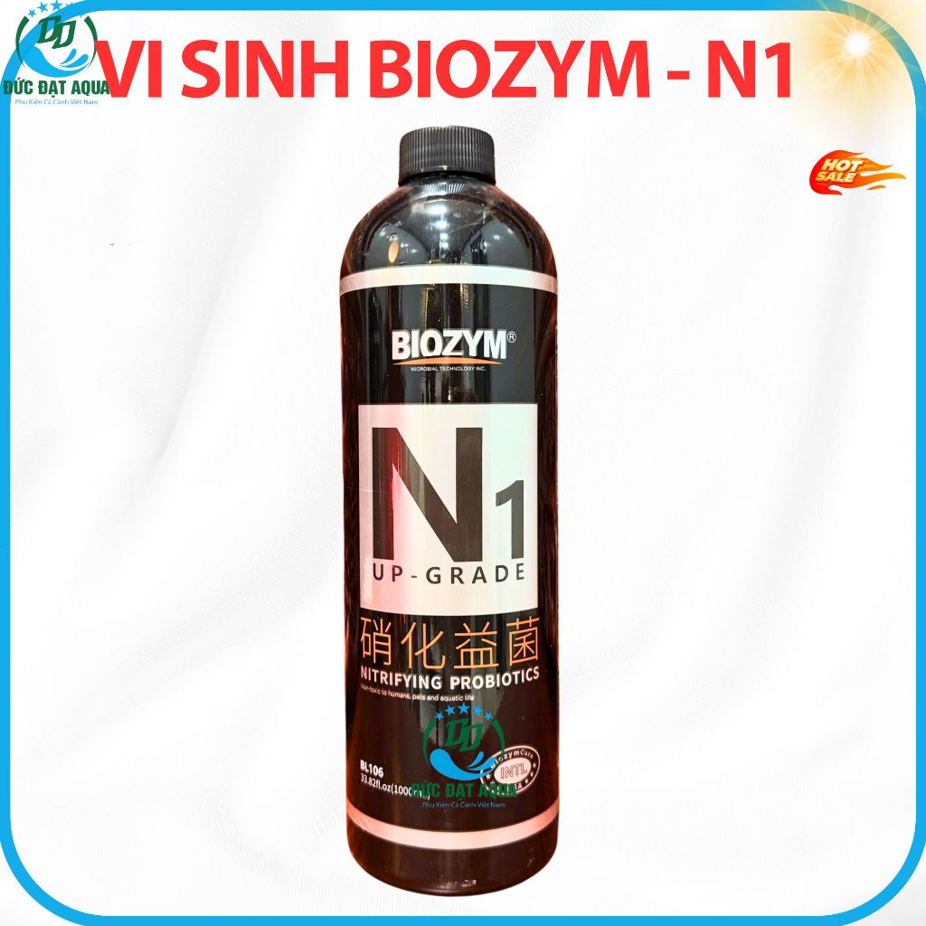 Vi Sinh sống. Biozym N1, 500ml- 1000ml Phân Hủy Amoniac, làm trong Nước, giảm mùi hôi tanh Thủy Sinh