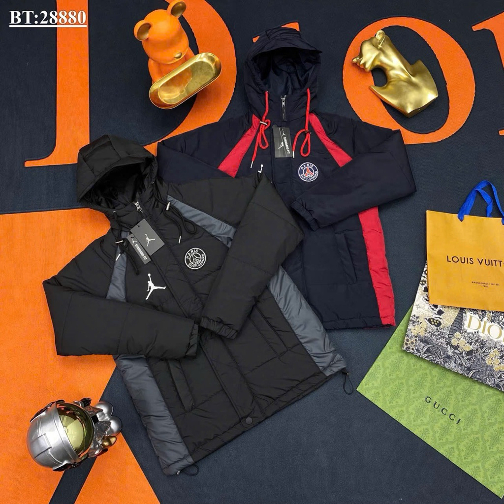 Áo gió nam, áo khoác gió PSG trần bông cao cấp, chất dày dặn