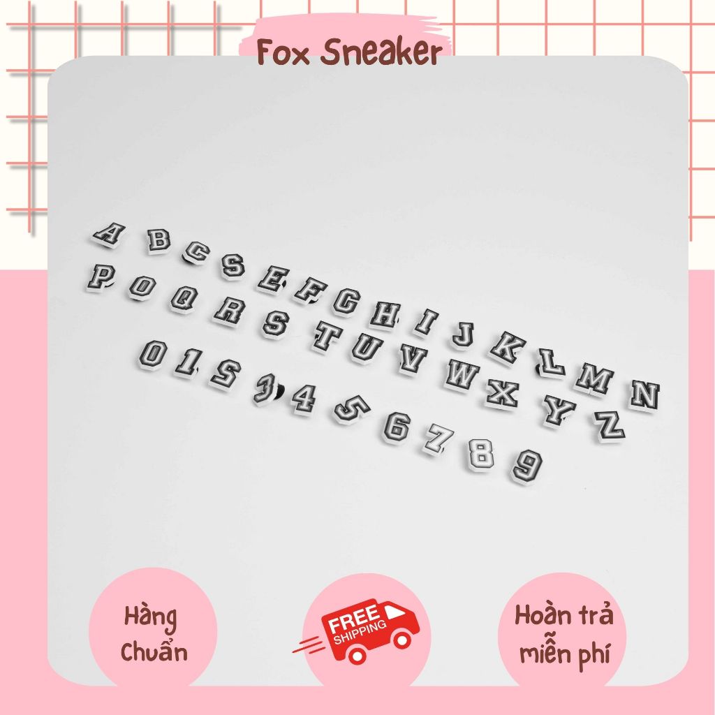 Charm Nhựa Chữ - Sỗ Gắn Dép Sục | Fox Sneaker