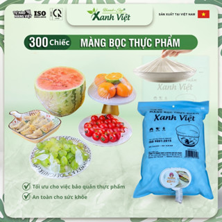 Bịch 300 chiếc màng bọc thực phẩm Xanh Việt chất liệu PE trong suốt an toàn cho sức khỏe